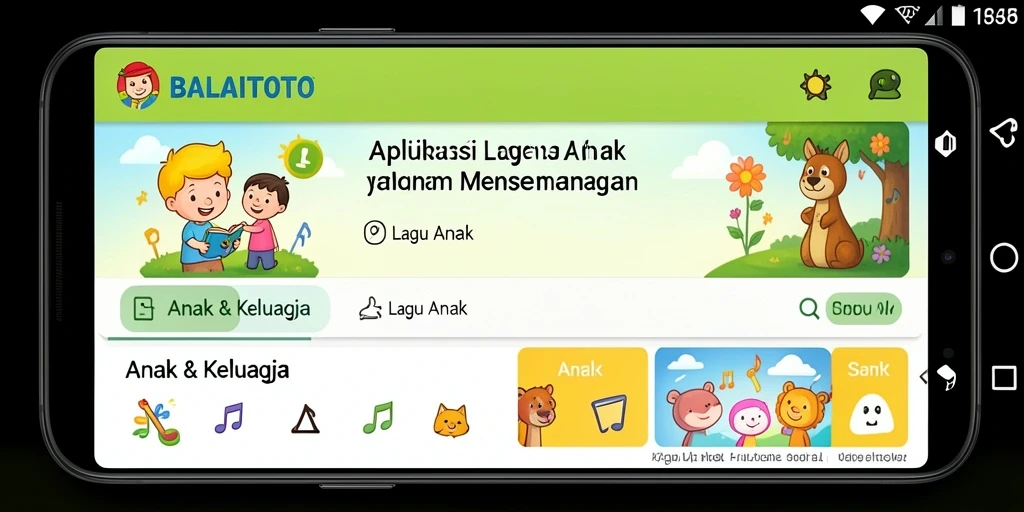 Antarmuka BALAITOTO yang menarik dan ramah anak.