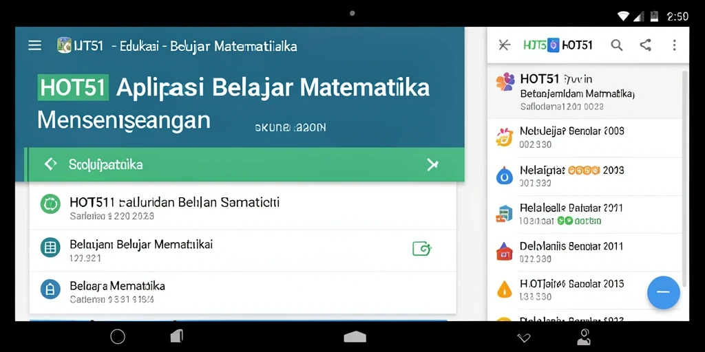 Antarmuka menarik dengan fungsi Belajar Matematika yang interaktif.
