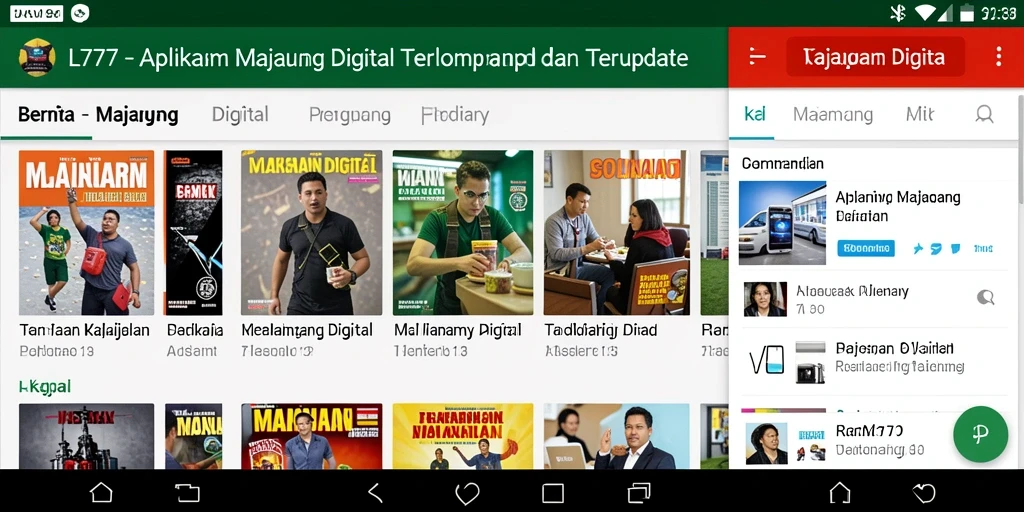 Tampilan antarmuka aplikasi L777 yang menarik dan fungsional untuk membaca berita.