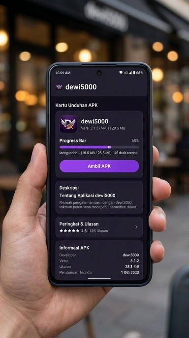 Tampilan halaman APK dewi5000