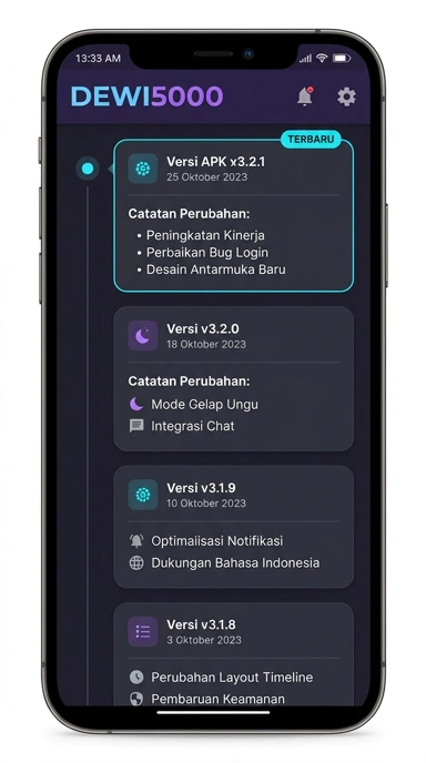 Tampilan riwayat versi dewi5000